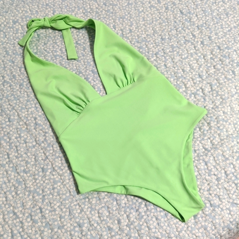 Eva Mendes One Piece Plunge Swimsuit NWOT